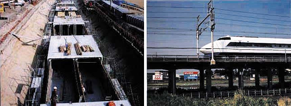 矢作川用水（水路の改修・新幹線のそばをながれる水路）